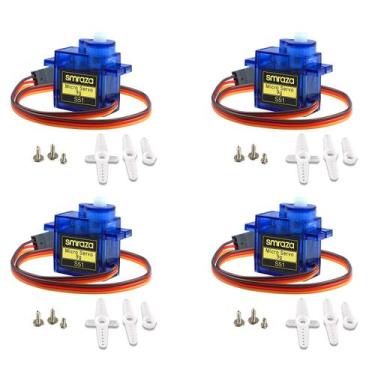 Imagem de Micro servo motor Smraza SG90 9G com engrenagem metálica para robô RC