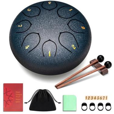 Imagem de Tambor de língua de aço CAHAYA de 6 polegadas e 8 notas com livro de m