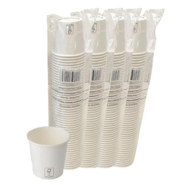 Imagem de Copo de Papel Branco 100ml 110ml Biodegradável Térmico C/200 - FNS