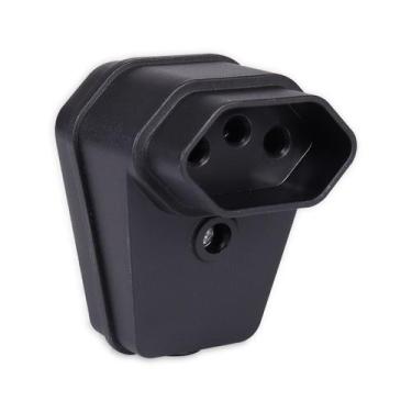 Imagem de Tomada Fêmea 20A 3 Pinos 90 Extra Grande com Prensa Cabo Preto MarGiri