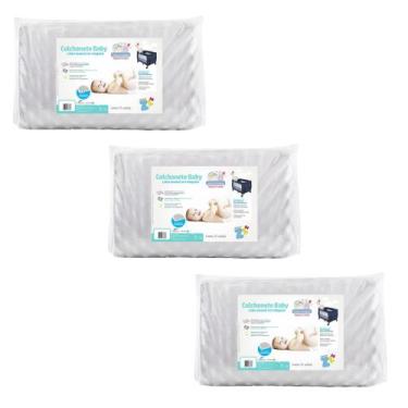 Imagem de Kit de 3 Colchonetes Macios Para Berço Desmontável - Fibrasca