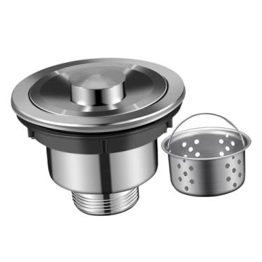 Imagem de FytStycale Tampa de vedação de aço inoxidável para filtro de ralo de pia, acessórios para drenagem rápida, substituição de filtro removível para RV Home