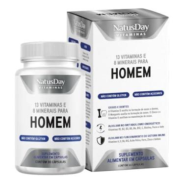 Imagem de Polivitamínico Homem (30 Cápsulas) Natusday - Auxilia no funcionamento do sistema imune
