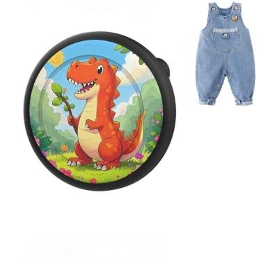 Imagem de Dingfeiyu Capa oculta para Apple AirTag, capa protetora com pino, capas de rastreador GPS para crianças, idosos, coleira de animais de estimação, roupas, mochilas, bagagem (dinossauro vermelho)