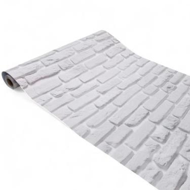 Imagem de Papel de Parede 5 Metros Autoadesivo TijolinhoCinza Realista - MultiA