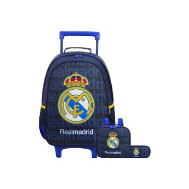 Imagem de Kit Escolar Mochila De Rodinha+Lancheira+Estojo Real Madrid
