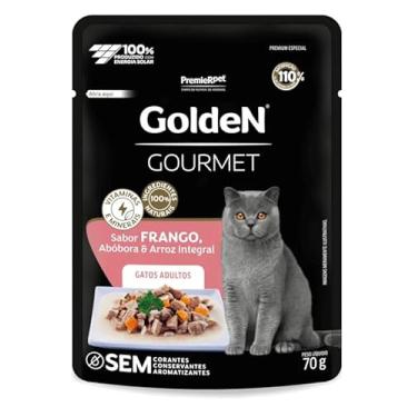 Imagem de Kit 2 x Caixas Ração Úmida Golden Gourmet Gatos Adultos Sabor Frango 40 Sachês