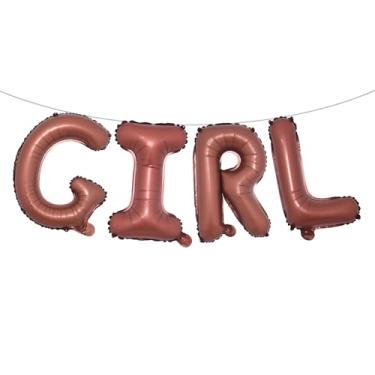 Imagem de Letras de balão de 40,6 cm para meninos ou meninas | Balões reveladores de gênero, decorações de revelação de gênero | Decorações de chá de bebê (chocolate para meninas)