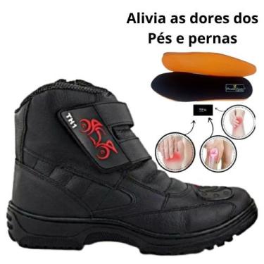 Imagem de Bota Coturno Masculino Motoqueiro Motociclista em Couro Protetor de Ma