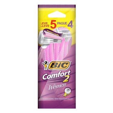 Imagem de Barbeador descartável Confort2 Women Rosa 5uni Bic