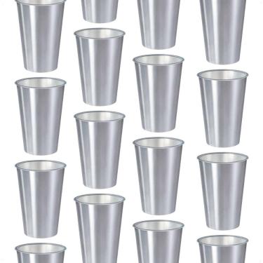 Imagem de Kit 20 Copos 500 Ml Label Inox 14X8,5Cm Leve Multiuso