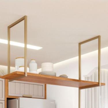 Imagem de Prateleira Decorativa 125 Cm Gourmet Cinamomo - Mgm Móveis, Marrom