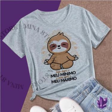 Imagem de Camiseta Preguiça Hoje darei meu Mínimo - Mina Store, Cinza, P