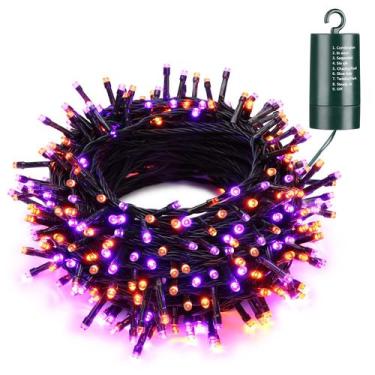 Imagem de Luzes de corda de Halloween Joomer 66 pés 200 LED laranja roxo