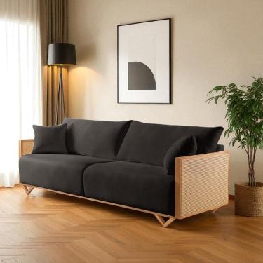 Imagem de Sofá Fixo 4 Lugares Luxo 2,90m Arthur Preto