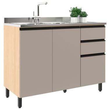 Imagem de Balcão para Pia 120 cm Andria 5596 Móveis Sul - Naturale/Nude