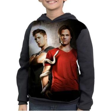 Imagem de Casaco Moletom Infantil Dean Sam Winchester Supernatural - smoke, Pret