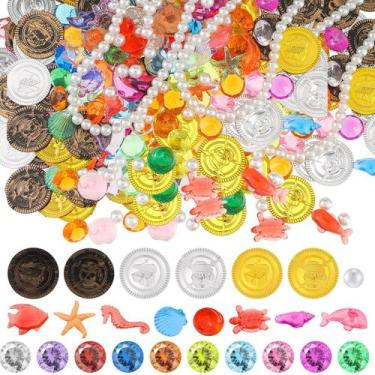 Imagem de Conjunto de brinquedos Pirate Treasure Hanaive 319 unidades com moedas