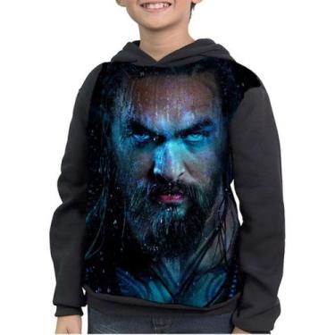 Imagem de Casaco Moletom Infantil Super-herói Aquaman Liga Da Justiça - smoke, P