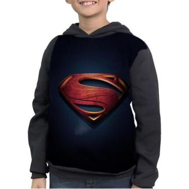 Imagem de Casaco Moletom Infantil Logo Supergirl Superman - smoke, Preto, 12