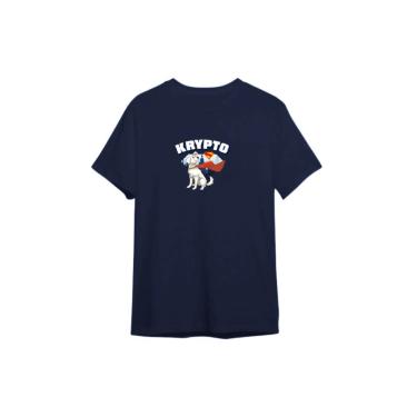 Imagem de Camiseta Esportiva Azul Manga Curta Superman Krypto Escudo