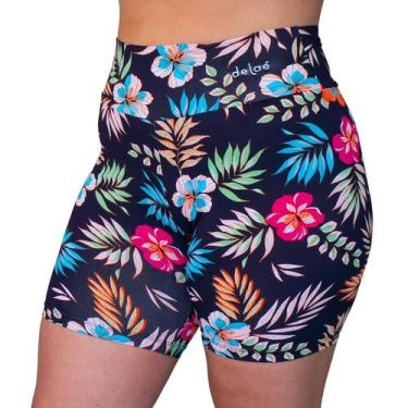 Imagem de Short de Piscina Feminino Bermuda de Praia Plus Size Estampada Uv+ Pol