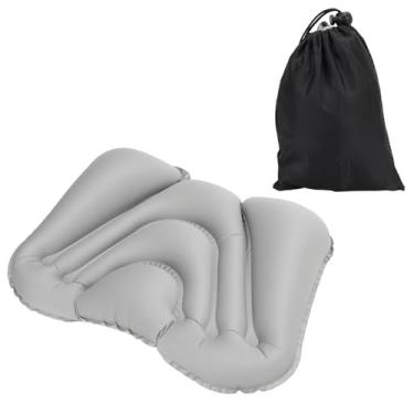 Imagem de Travesseiro de viagem lombar inflável ultraleve compacto confortável suporte ergonômico para pescoço cintura cadeira de escritório avião viagem poliéster material TPU com