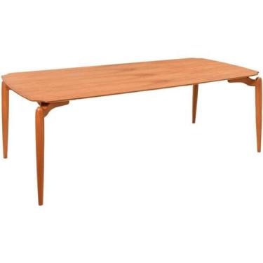 Imagem de Mesa Jantar Malibu Madeira Maciça Amendoa Tampo Lâminado 180x100 Detal