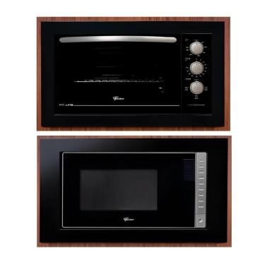 Imagem de Kit Forno Elétrico 48L Micro-ondas 25L Embutir Fischer Preta