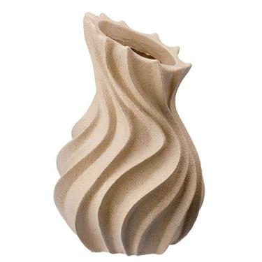 Imagem de Rafimex, Vaso Decorativo Rústico Sala Planta Bege Poli-Resina Rafimex