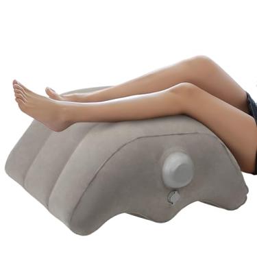 Imagem de WIOR Travesseiro inflável para elevação das pernas, travesseiro de cunha para inchaço das pernas dormindo, suporte de perna portátil para recuperação de lesões, circulação sanguínea no joelho, quadril