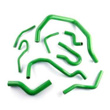 Imagem de XAJINGSU Kit de mangueira de refrigeração de radiador de silicone compatível com Honda Civic SOHC EG EK D15 D16 1,6L 9 peças 11 cores (verde)