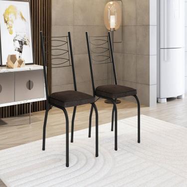 Imagem de Kit Com Duas Cadeiras De Cozinha 262 Preto-imbuia