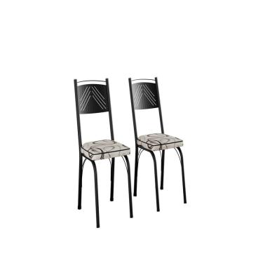Imagem de Kit Com Duas Cadeiras De Cozinha 92cm Preto-cedro