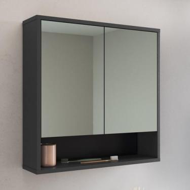 Imagem de Armário Espelheira de Banheiro 60cm com 2 Portas 1 Nicho Bari - Art in