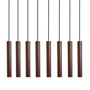 Imagem de Kit 8 Pendente Luminária Tubo Marrom 30 Cm - AZ Casa Decor