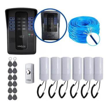 Imagem de Kit Porteiro Collective 6 Pontos Intelbras Com 100m Cabo Utp
