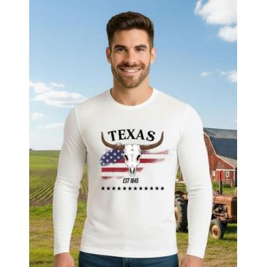 Imagem de Camisa Manga Longa Texas Usa Agro Proteção Uv50+ Térmica - Camiseta Bl