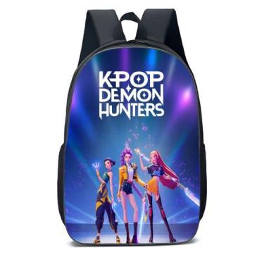 Imagem de Mochila Escolar Infantil Guerreiras Do Kpop Demon Hunters Huntrix Kpop
