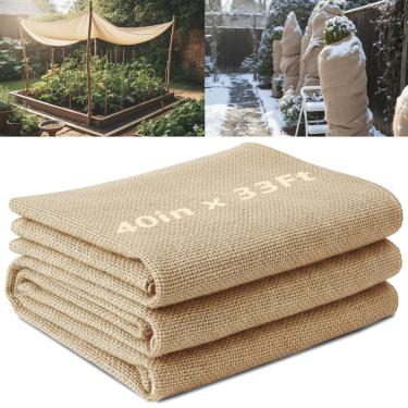 Imagem de Rolo de tecido de serapilheira natural, protetor de tronco de envoltório de árvore de serapilheira, pano de cobertores de plantas de geada de inverno, tecido de barreira de ervas daninhas de paisagem