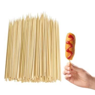 Imagem de JapanBargain 3774, espetos de bambu para churrasco para grelhar aperitivo Shish Kabob Grill frutas milho fonte de chocolate palitos de dente longos, 15 cm, 500 peças