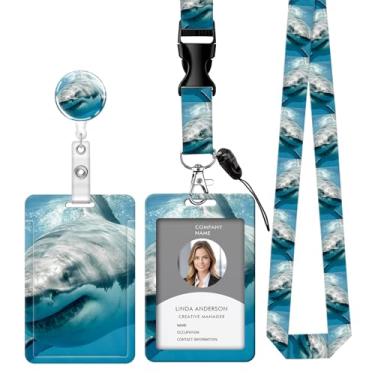 Imagem de Cordão retrátil para crachá de identificação com clipe e chaveiro, ajustável, bonito carretel de separação, durável, perfeito para mulheres enfermeiras, professoras, trabalhadoras de escritório