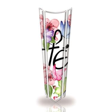 Imagem de Adesivo Faixa Gravata Tanque Moto Resinado Fé Branco