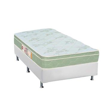 Imagem de Cama Box Solteiro: Colchão Espuma Castor D33 Sleep Max + Base Crc Courano White(88X188)