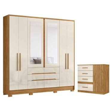 Imagem de Guarda Roupa Casal San Francisco E Cômoda Vênus Freijó Off White - Moval