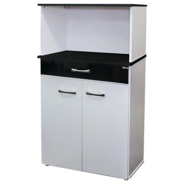 Imagem de Balcão Multiuso Carina Branco Preto Flex - Ajl