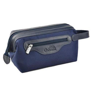 Imagem de Bolsa Necessaire NÁPOLES em Nylon c Couro Galvani, Azul