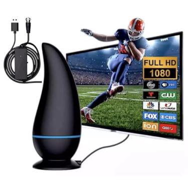 Imagem de Antena de Onda Terrestre para TV Digital HDTV, com Amplificador de Sinal, 4k Full HD, Sinal 10x mais Forte