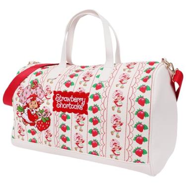 Imagem de Bolsa esportiva feminina Strawberry Shortcake Weekender, bolsa de viagem vintage, estampa de renda rosa