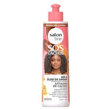 Imagem de Salon Line, Ativador de Cachos, SOS Cachos, Mel e Óleo de Argan, Não Vegano - Para Cabelos Cacheados e Crespos, 500ml